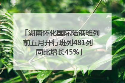 湖南怀化国际陆港班列前五月开行班列481列 同比增长45%