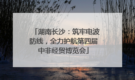 湖南长沙：筑牢电波防线，全力护航第四届中非经贸博览会