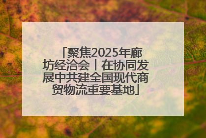 聚焦2025年廊坊经洽会丨在协同发展中共建全国现代商贸物流重要基地