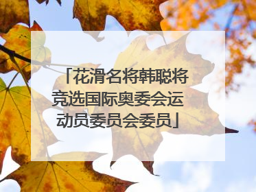 花滑名将韩聪将竞选国际奥委会运动员委员会委员