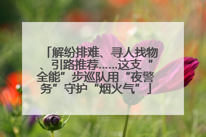 解纷排难、寻人找物、引路推荐……这支“全能”步巡队用“夜警务”守护“烟火气”