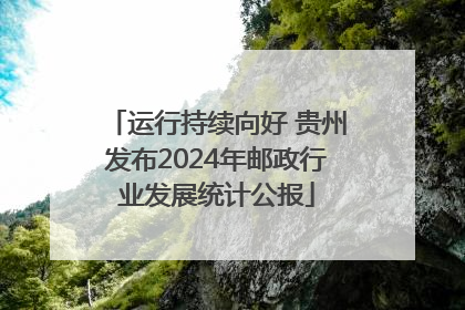 运行持续向好 贵州发布2024年邮政行业发展统计公报