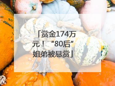 赏金174万元！“80后”姐弟被悬赏