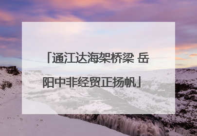 通江达海架桥梁 岳阳中非经贸正扬帆