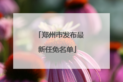 郑州市发布最新任免名单