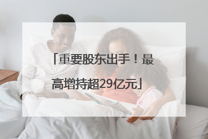 重要股东出手！最高增持超29亿元