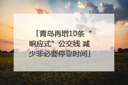 青岛再增10条“响应式”公交线 减少非必要停靠时间