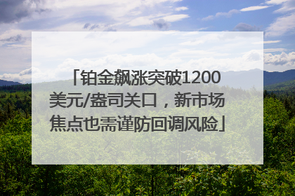 铂金飙涨突破1200美元/盎司关口，新市场焦点也需谨防回调风险