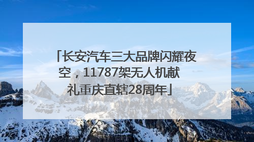 长安汽车三大品牌闪耀夜空，11787架无人机献礼重庆直辖28周年
