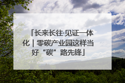 长来长往·见证一体化｜零碳产业园这样当好“碳”路先锋