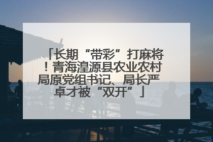 长期“带彩”打麻将！青海湟源县农业农村局原党组书记、局长严卓才被“双开”