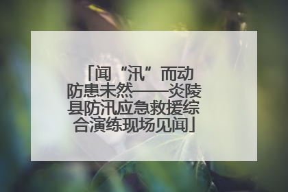 闻“汛”而动 防患未然——炎陵县防汛应急救援综合演练现场见闻