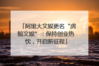 阿里大文娱更名“虎鲸文娱”：保持创业热忱，开启新征程
