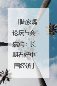 陆家嘴论坛与会嘉宾：长期看好中国经济