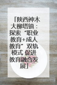 陕西神木大柳塔镇：探索“职业教育+成人教育”双轨模式 促进教育融合发展