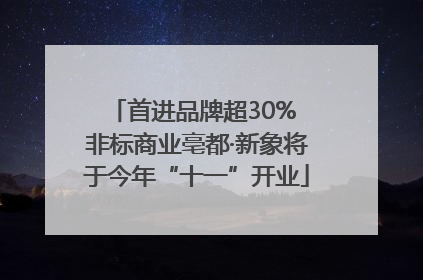首进品牌超30% 非标商业亳都·新象将于今年“十一”开业