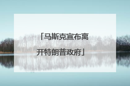 马斯克宣布离开特朗普政府