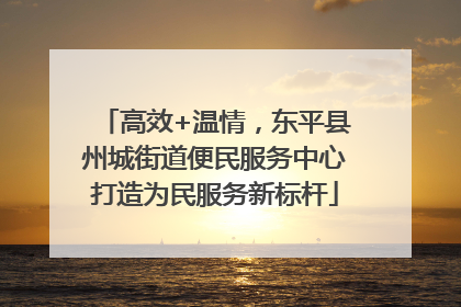高效+温情，东平县州城街道便民服务中心打造为民服务新标杆