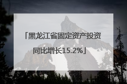 黑龙江省固定资产投资同比增长15.2%