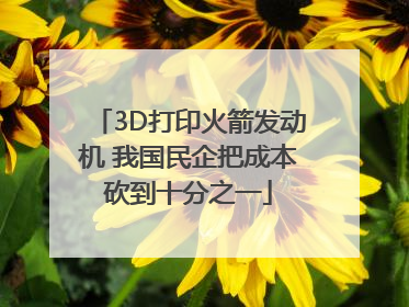 3D打印火箭发动机 我国民企把成本砍到十分之一