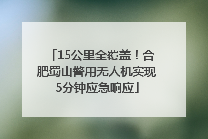 15公里全覆盖！合肥蜀山警用无人机实现5分钟应急响应