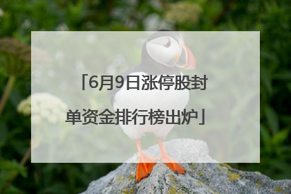 6月9日涨停股封单资金排行榜出炉
