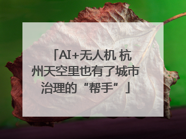 AI+无人机 杭州天空里也有了城市治理的“帮手”